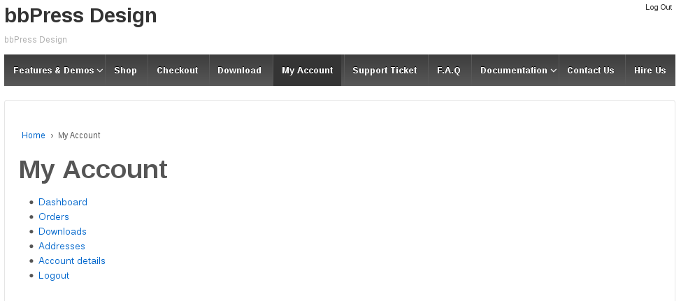 bbpress my account page